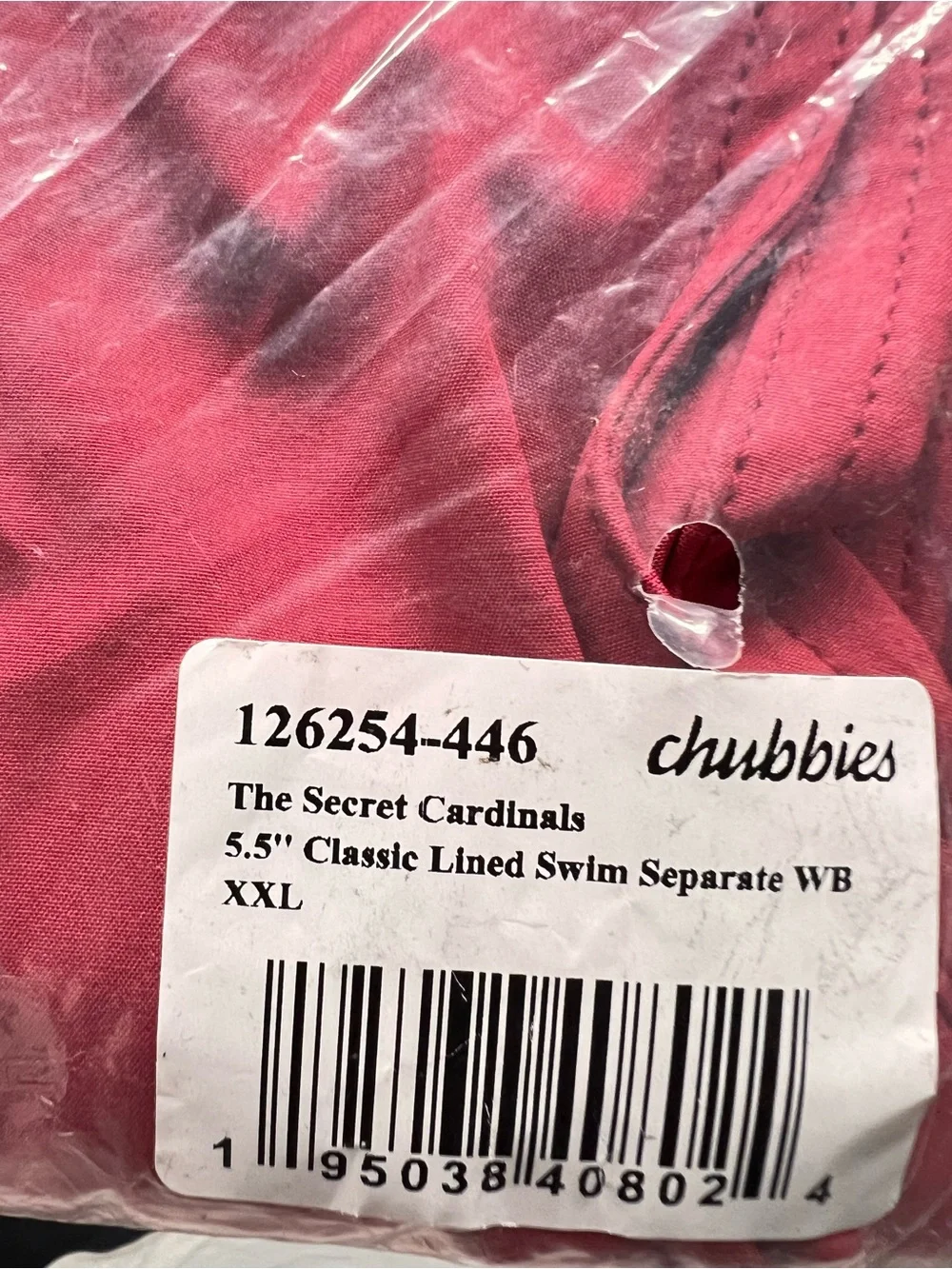 New‎ Chubbies NFL Arizona Cardinals Red and Black Lined Swim Shorts Trunks 5.5”